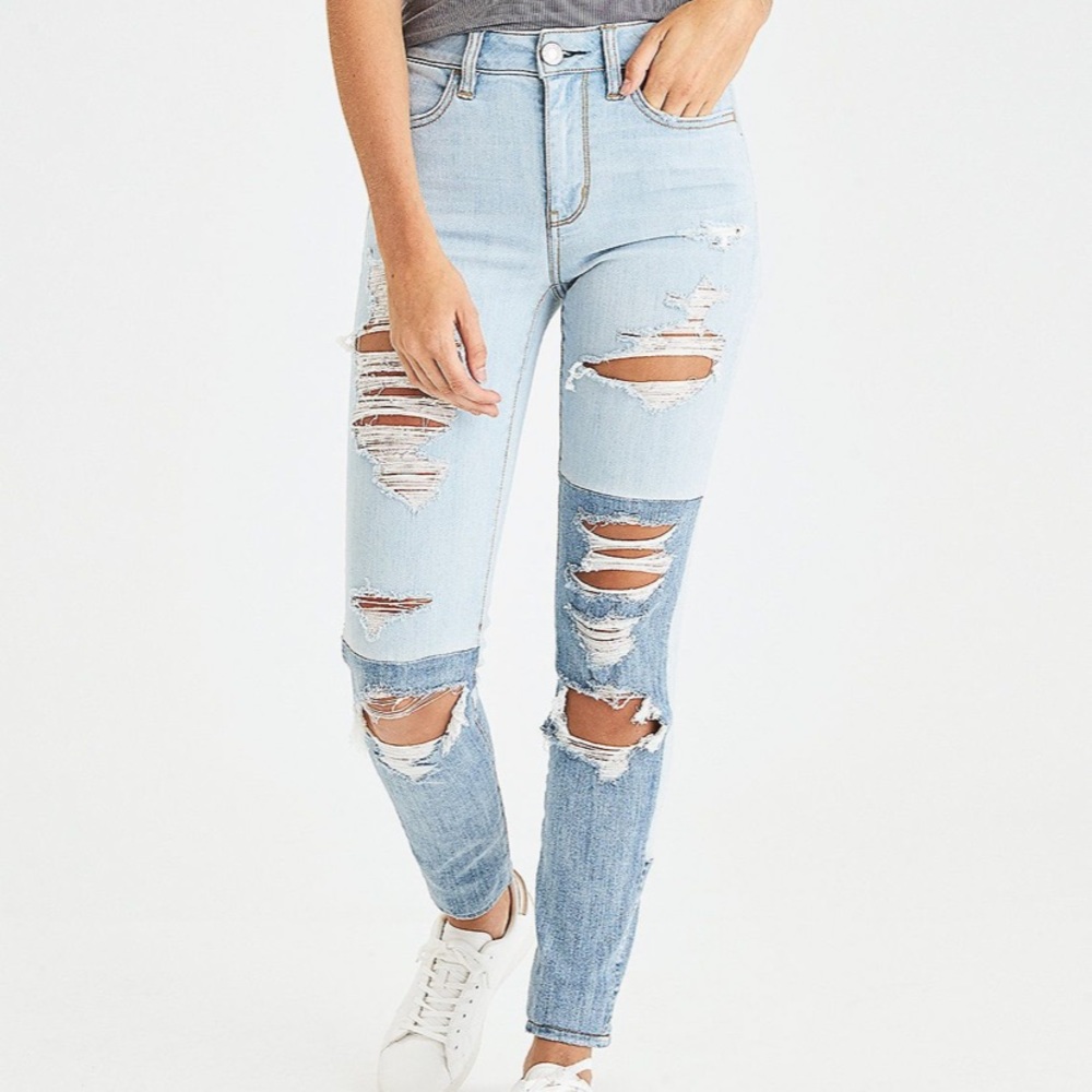American Eagle Two Toned Jeggings